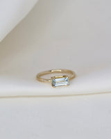 Nord Blue 18K Guld Ring m. Akvamarin & Diamant