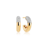Cannara Piccolo Gold Plated Hoops w. White Zirconias