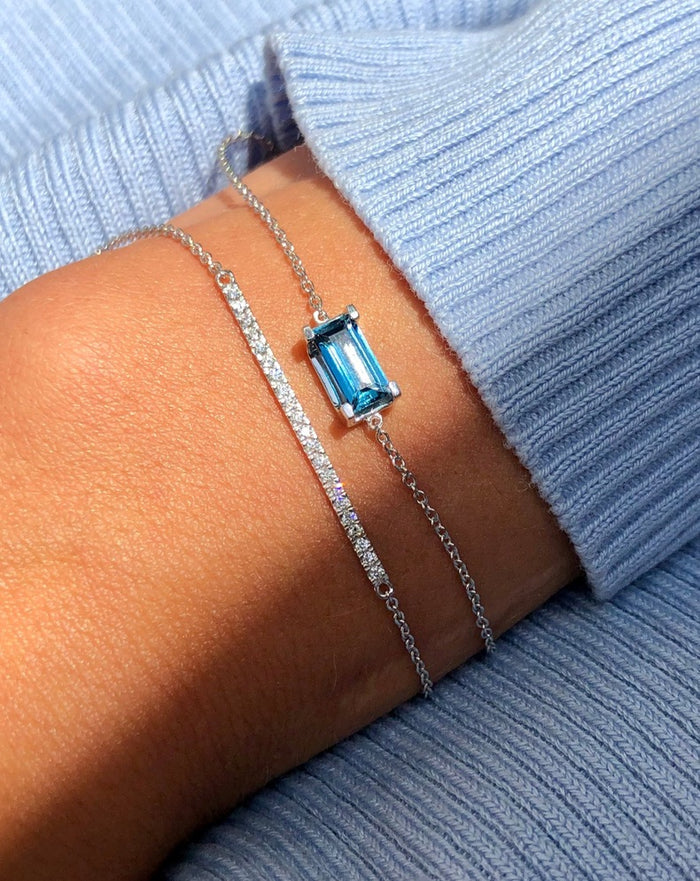 Nord London Blue 18K Gold Bracelet w. Topaz & Diamond