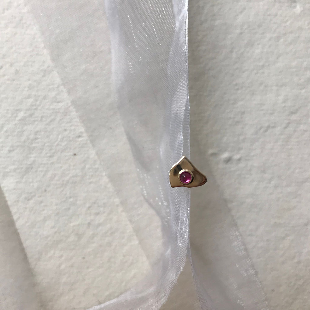 CLOUD Dew Day 14K Gold Earring w. Ruby
