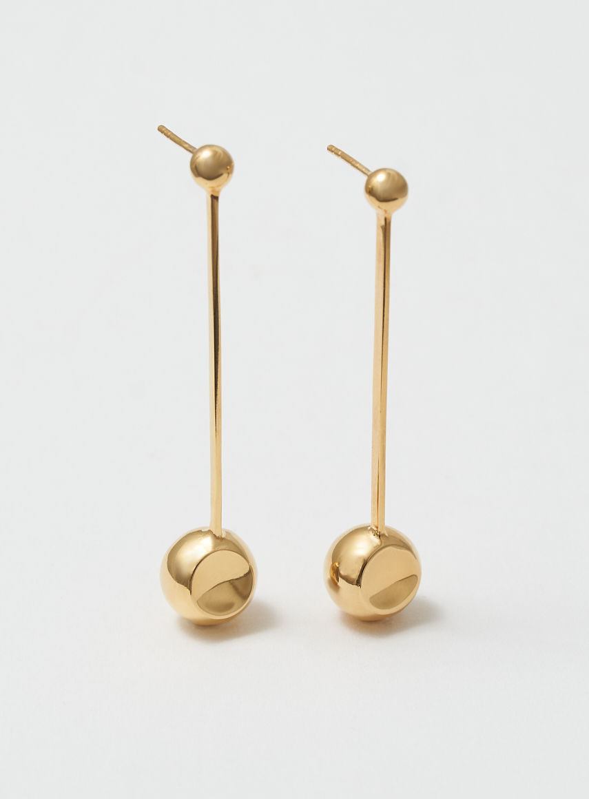 Long Egg 14K Gold Plated Earrings