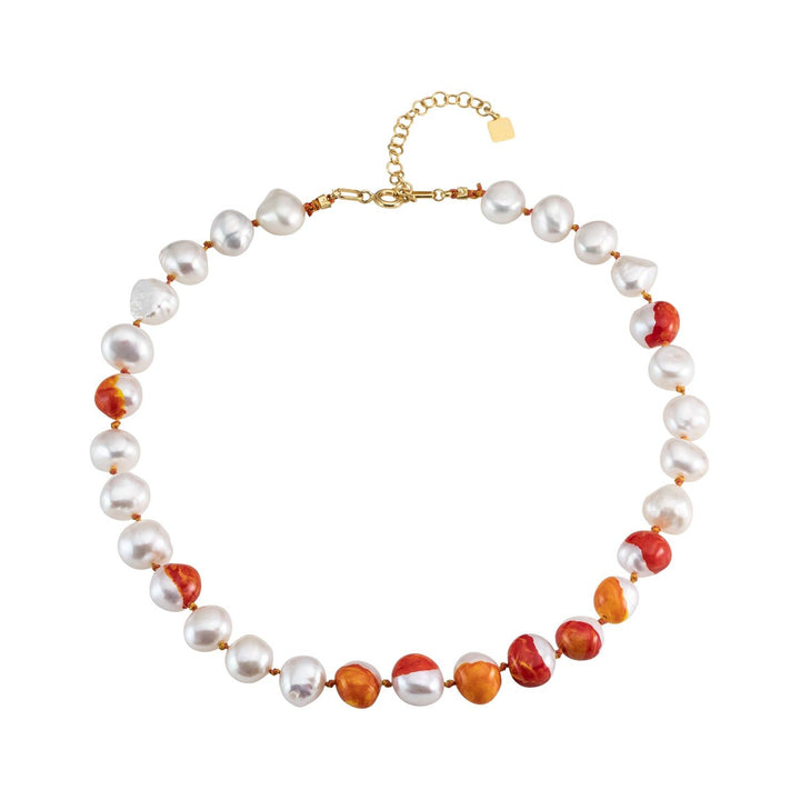 Choker Bahía Sunshine 18K Forgyldt Halskæde m. Perler