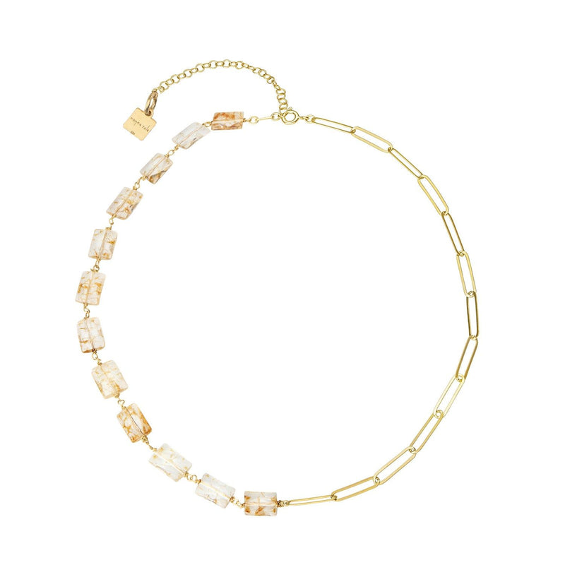 Kira 18K Gold Plated Necklace w. Citrin