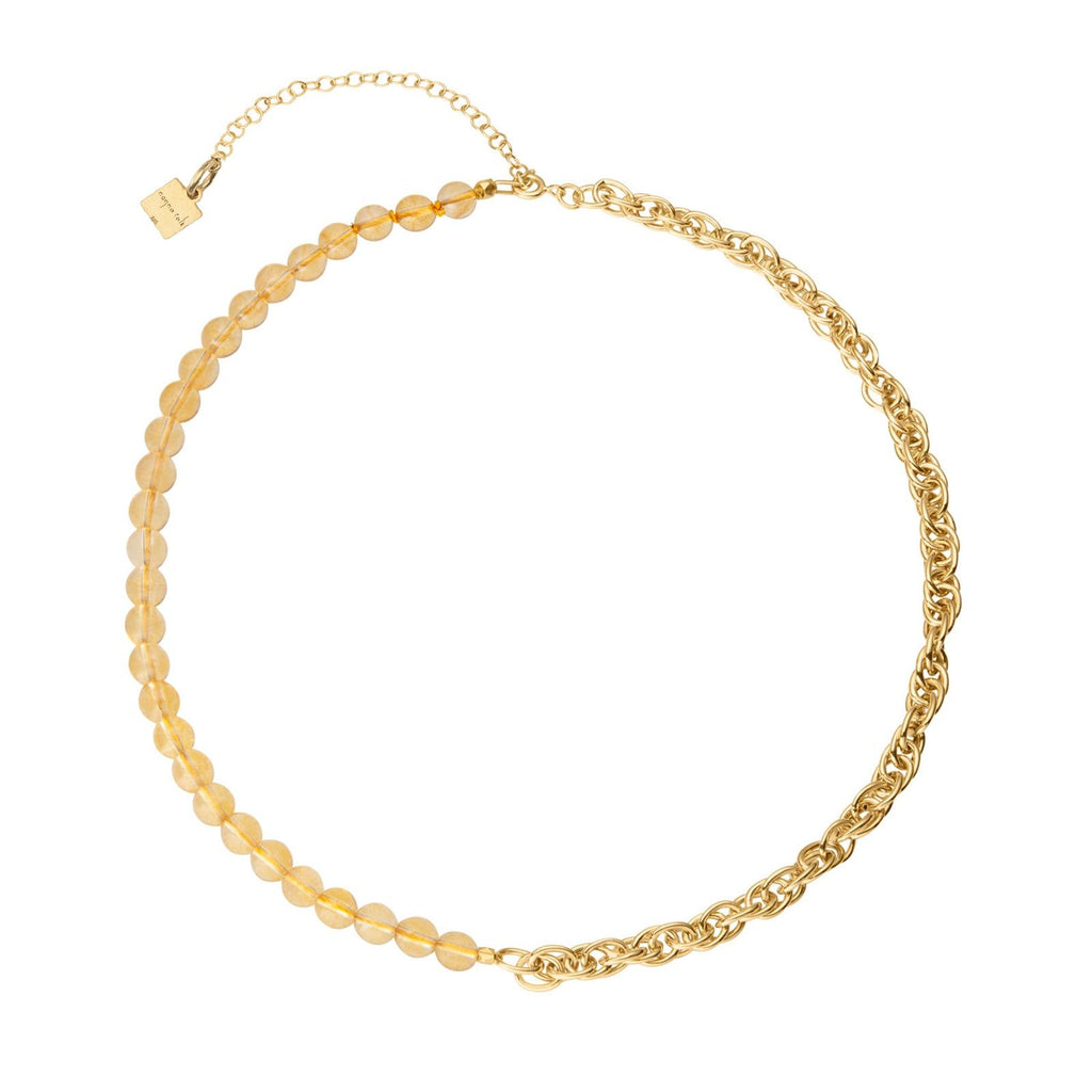 Collar Kala 18K Forgyldt Halskæde m. Citrin