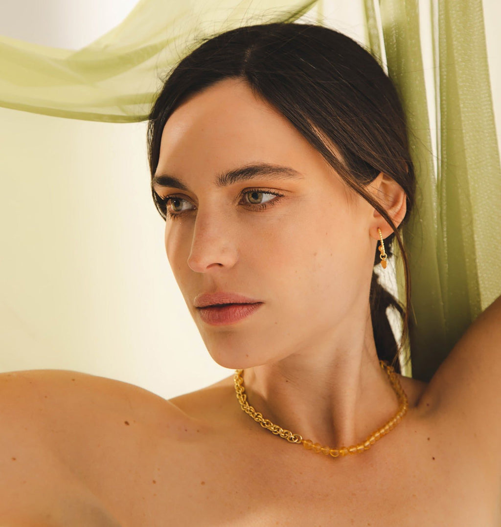 Collar Kala 18K Forgyldt Halskæde m. Citrin