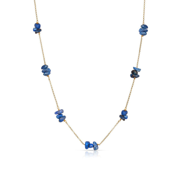 Fiji Lapis Lazuli 18K Gold Plated Necklace w. Lapis
