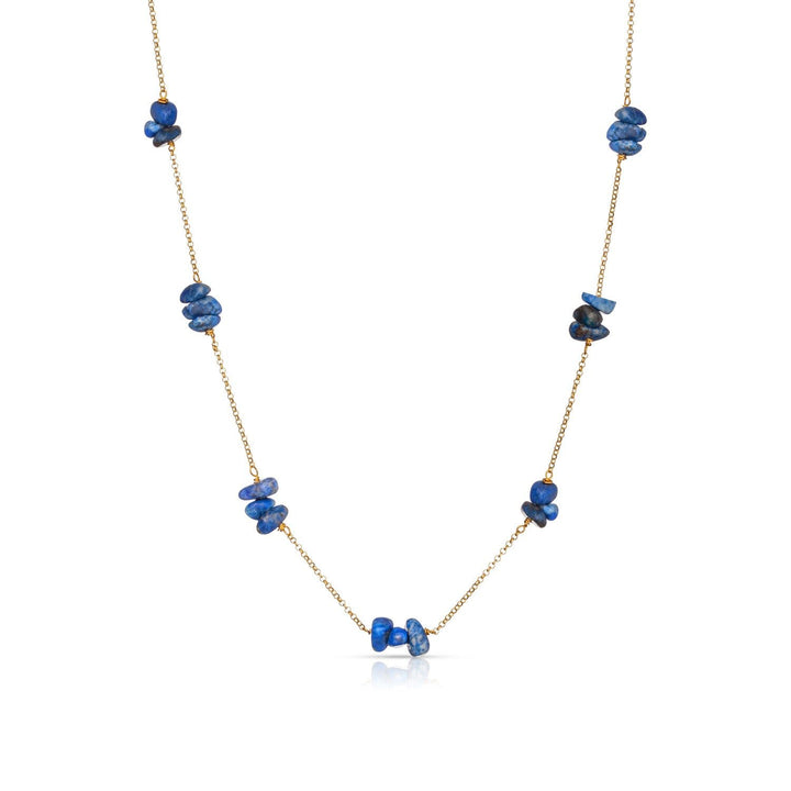Fiji Lapis Lazuli 18K Gold Plated Necklace w. Lapis