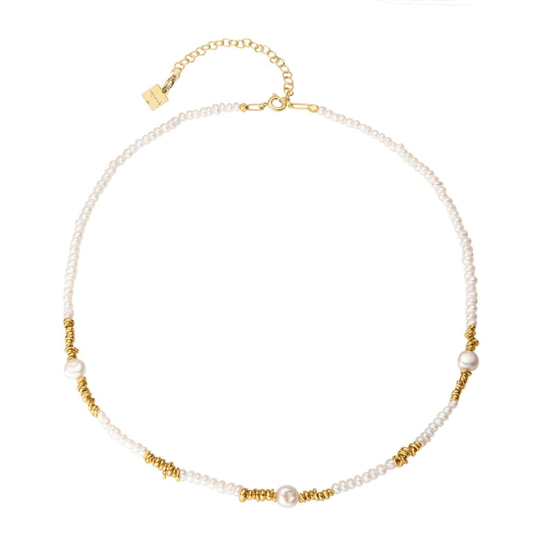 Collar Greta 18K Gold Plated Necklace w. Pearls