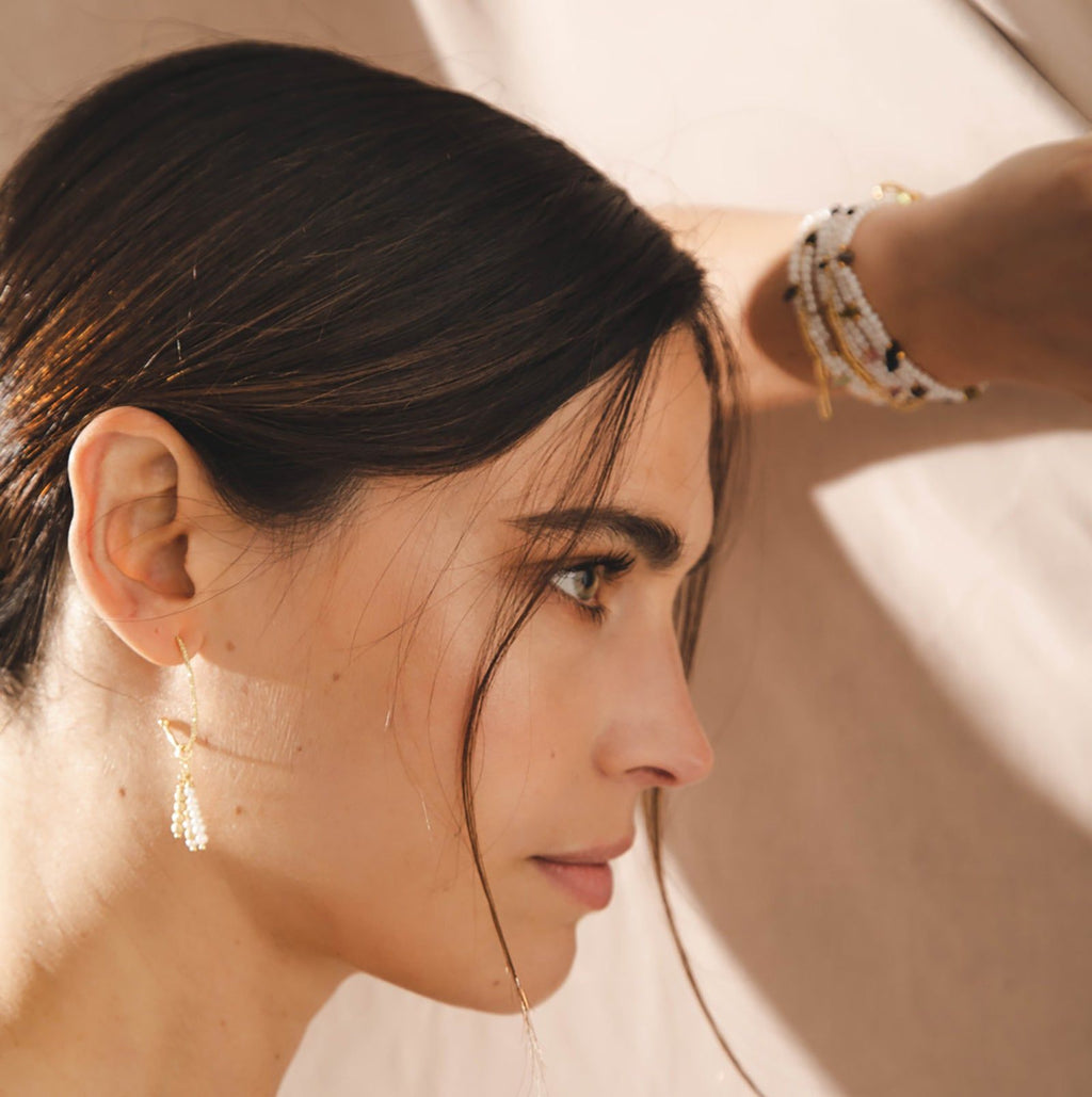 Gretel 18K Gold Plated Necklace w. Pearls & Tourmaline