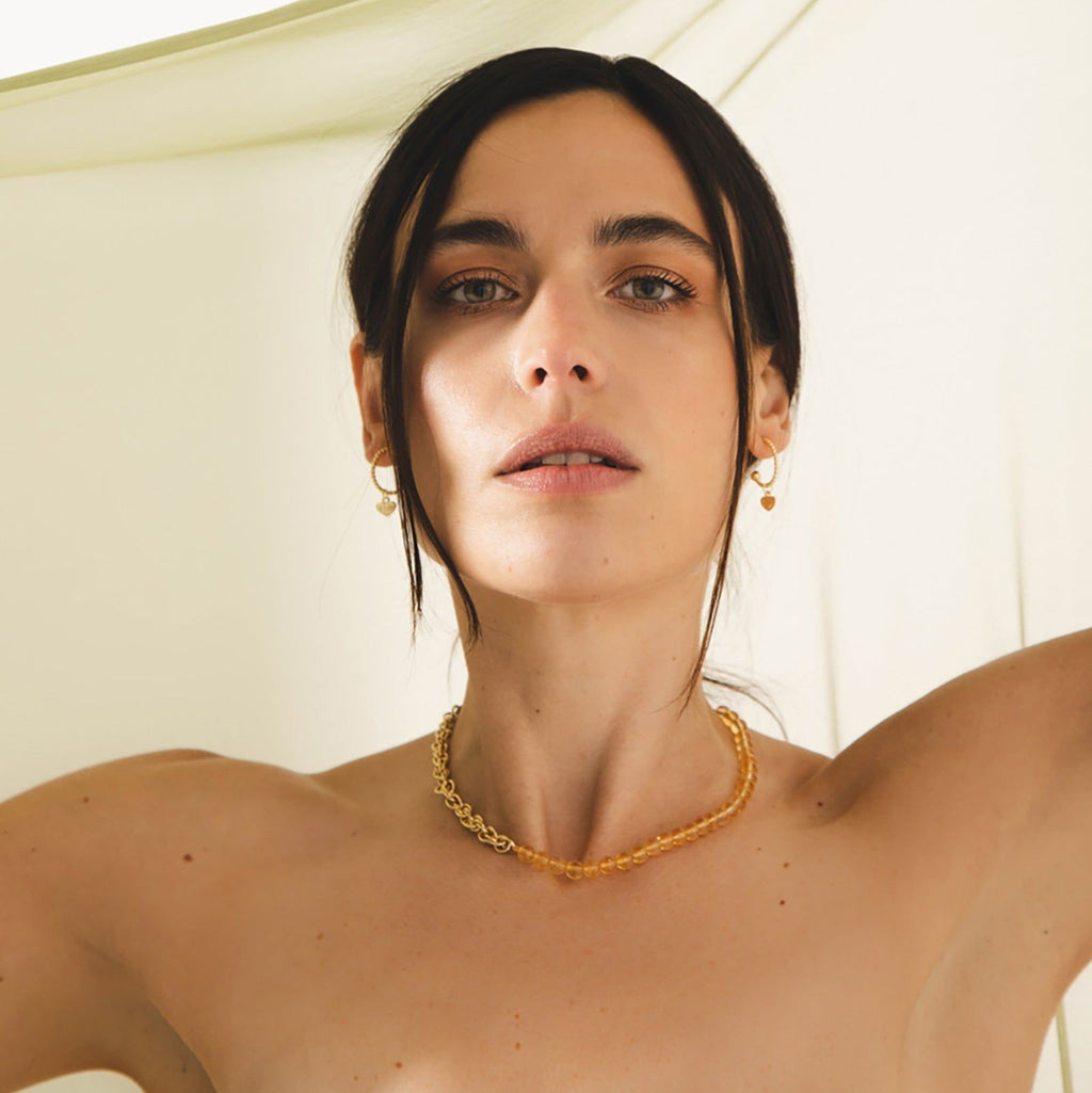 Collar Kala 18K Forgyldt Halskæde m. Citrin