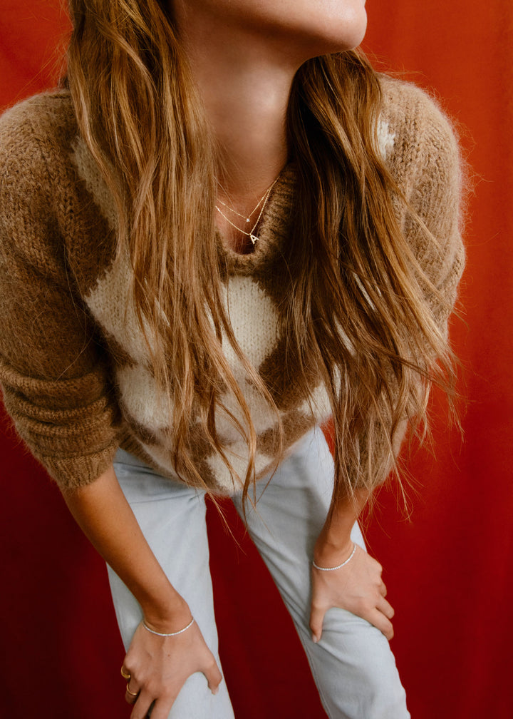 Letter 18K Whitegold Necklace w. Lab-Grown Diamonds