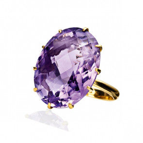 Purple 18K Gold Ring w. Amethyst