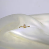 Cirkel Hvid 10K Guld Ring m. Diamanter