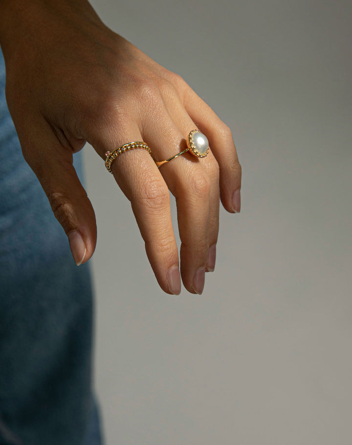 Dome 10K Goldring I Perle