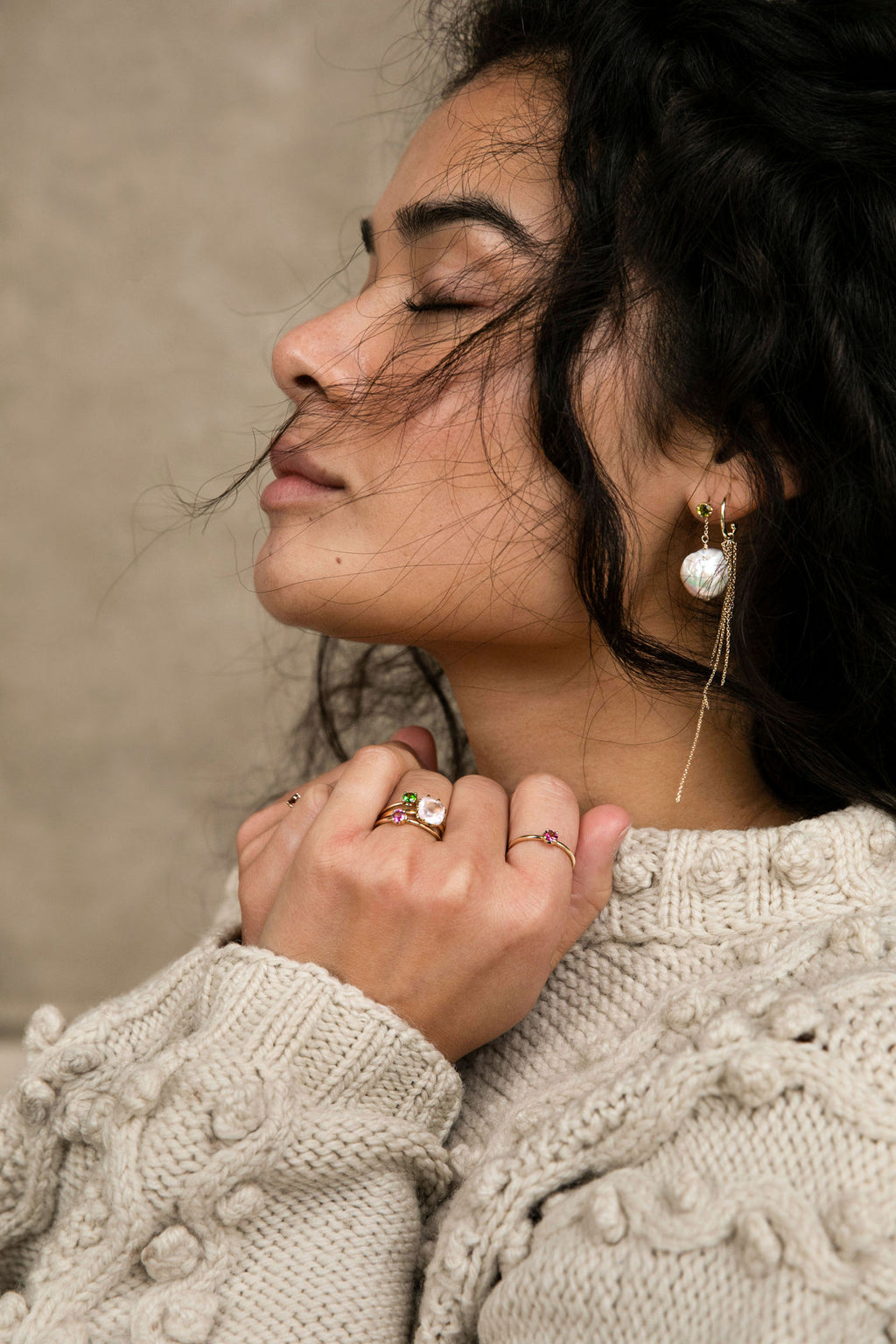 Rainbow 10K Gold Hoops