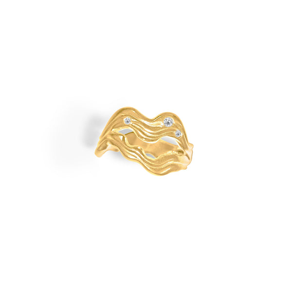 Cassiopeia Gold Plated Ring w. Zirconia