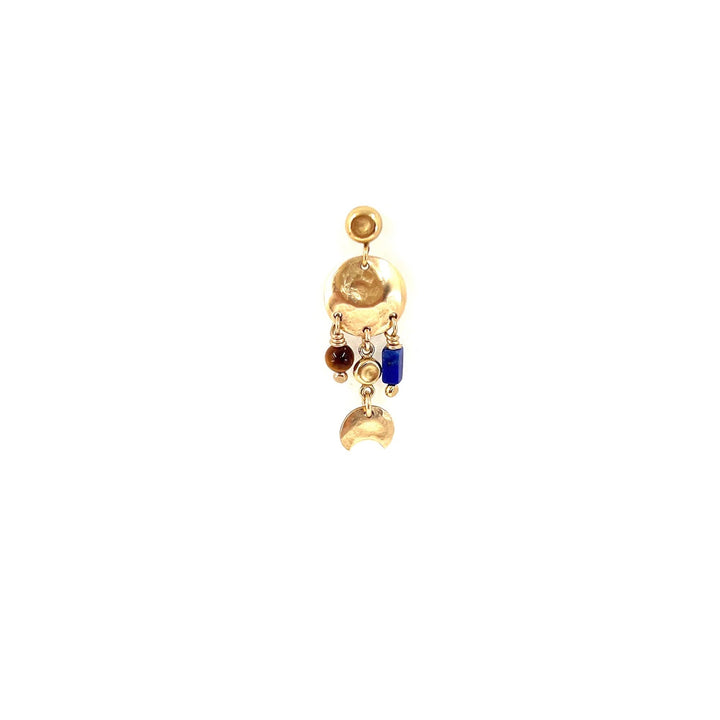 Celia 14K Goldfilled Stud w. Lapis & Tiger's Eye