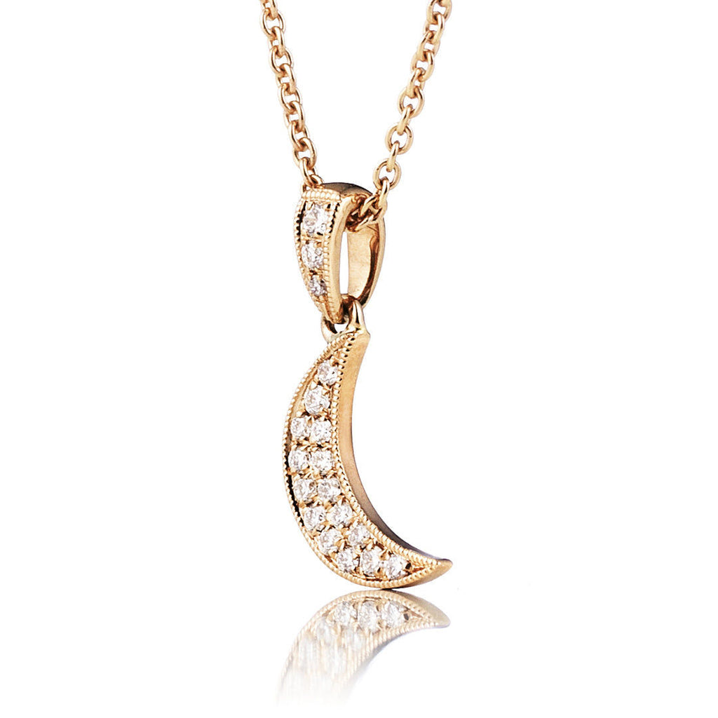 Universe 18K Gold, Rosegold or Whitegold Necklace w. Diamonds