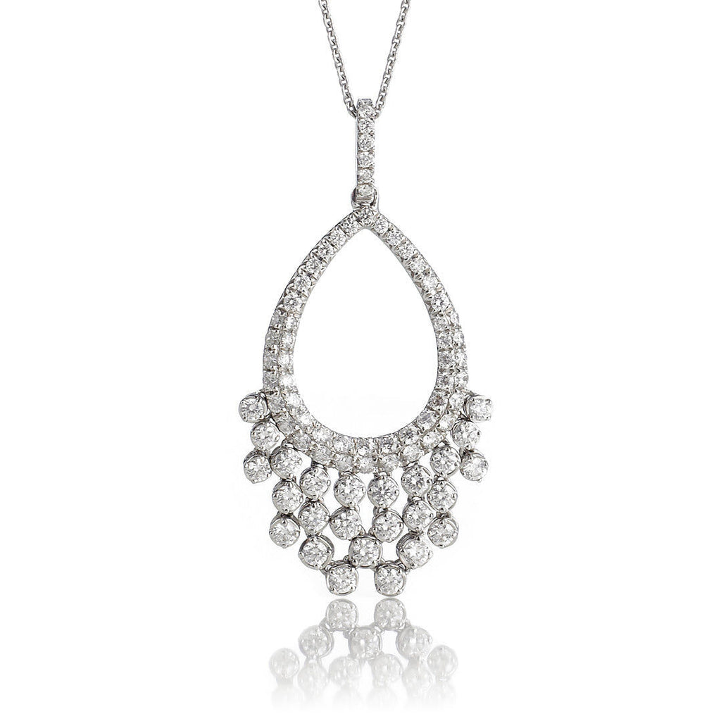 Cocktail 18K Gold, Rosegold or Whitegold Pendant w. Diamonds