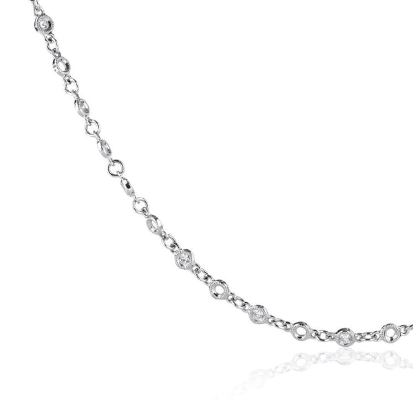 Signature Chain 18K Guld, Rosaguld eller Hvidguld Halskæde m. Diamanter