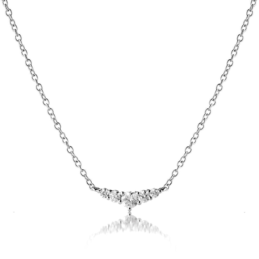 Signature Five 18K Gold, Rosegold or Whitegold Necklace w. Diamonds