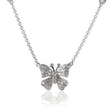Fairytale Butterfly X-Large 18K Gold, Rosegold or Whitegold Necklace w. Diamonds