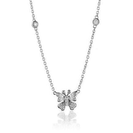Fairytale Butterfly Medium Halskette aus 18K Gold, Rosé- oder Weißgold I Diamanten