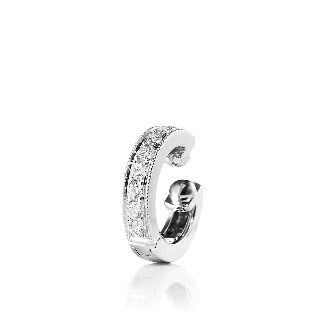 Parallel sehr kleines Earcuff aus 18K Gold, Rosé- oder Weißgold I Diamanten