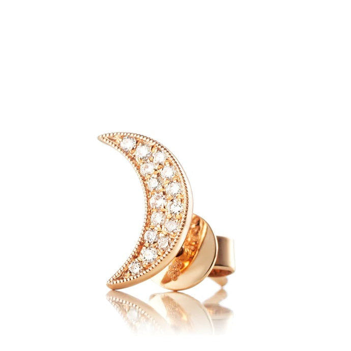 Moon Universe Small 18K Gold, Rosegold or Whitegold Studs w. Diamonds