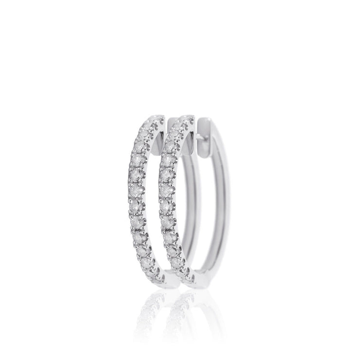 Creol 18K Gold, Rosegold or Whitegold Hoops w. Diamonds