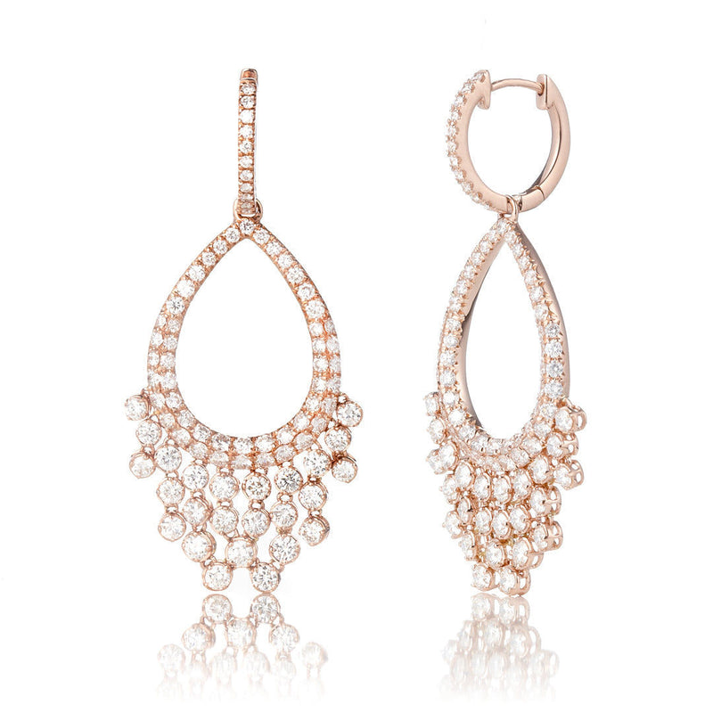 Cocktail Ohrringe aus 18K Gold, Rosé- oder aus Weißgold I Diamanten