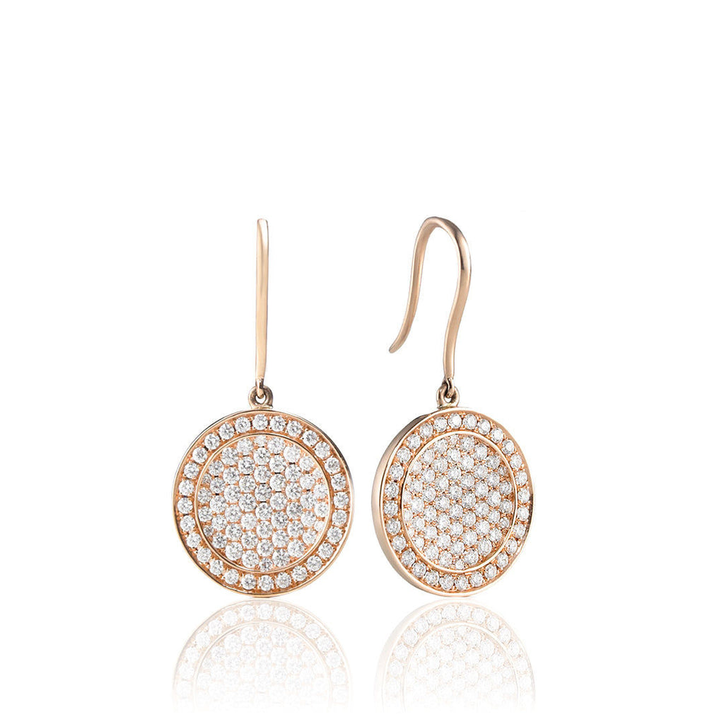 Globe 18K Gold, Rosegold or Whitegold Earhangers w. Diamonds