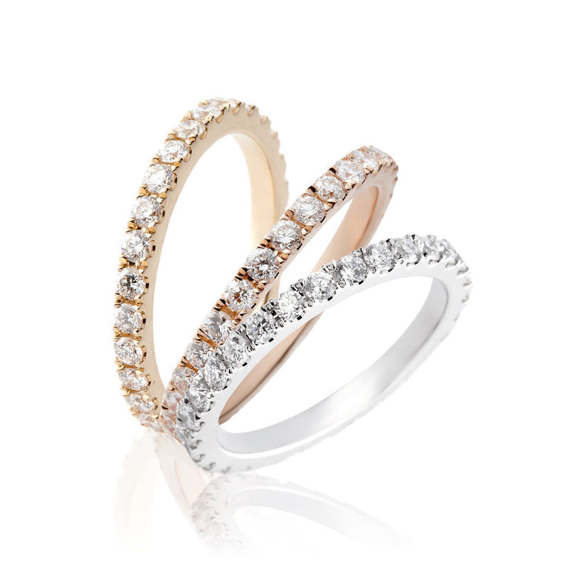 Eternity Alliance 18K Gold, Rosegold or Whitegold Ring w. Diamonds