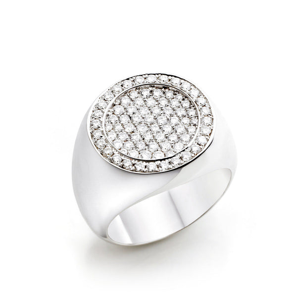 Globe 18K Hvidguld Ring m. Diamanter