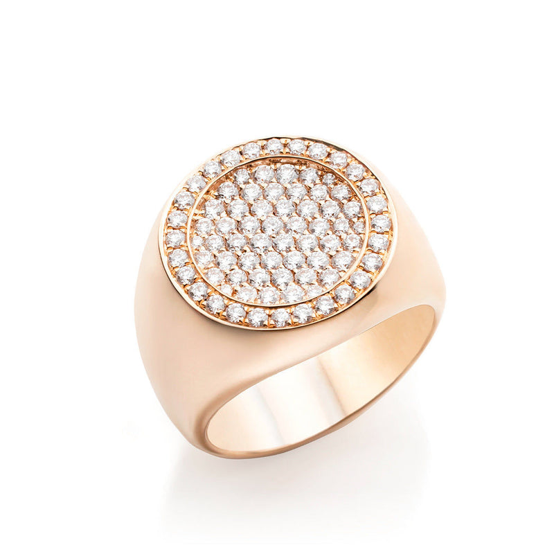 Globe 18K Rosegold Ring w. Diamonds