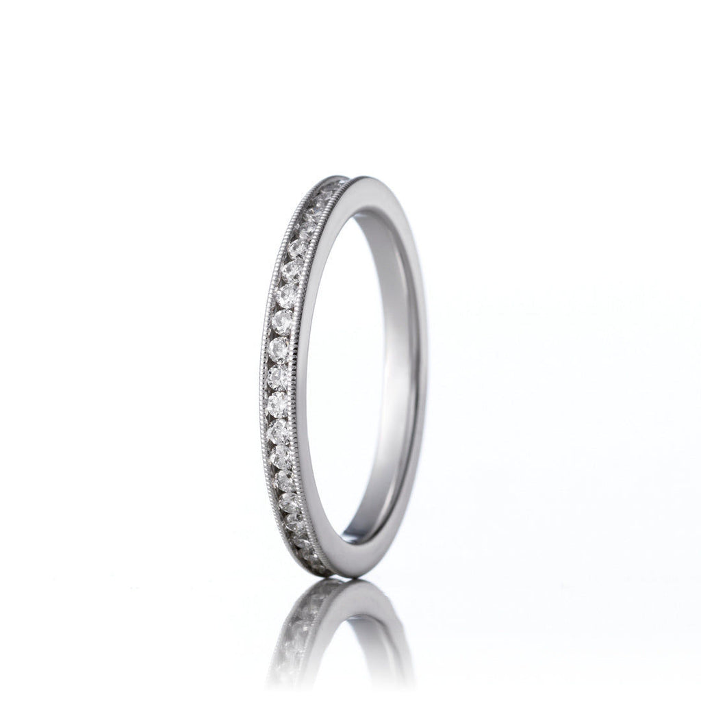 Eternity Narrow 18K Guld, Rosaguld eller Hvidguld Ring m. Diamanter