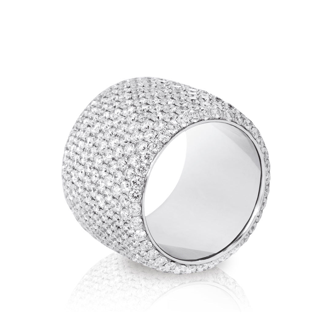 Pavé XL 18K Gold, Rosegold or Whitegold Ring w. Diamonds
