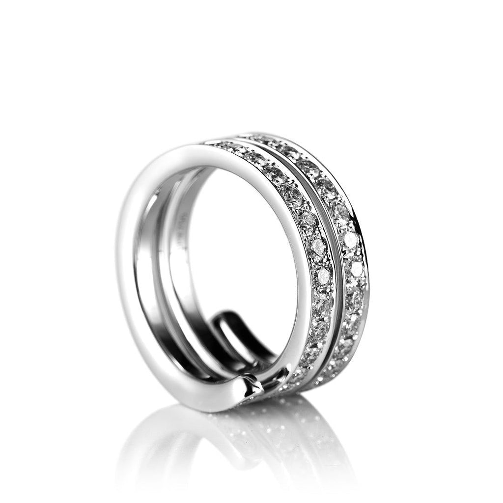 Spring Medium 18K Gold, Rosegold or Whitegold Ring w. Diamonds