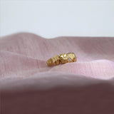 Chunky Nugget Ring Gold, White Diamonds