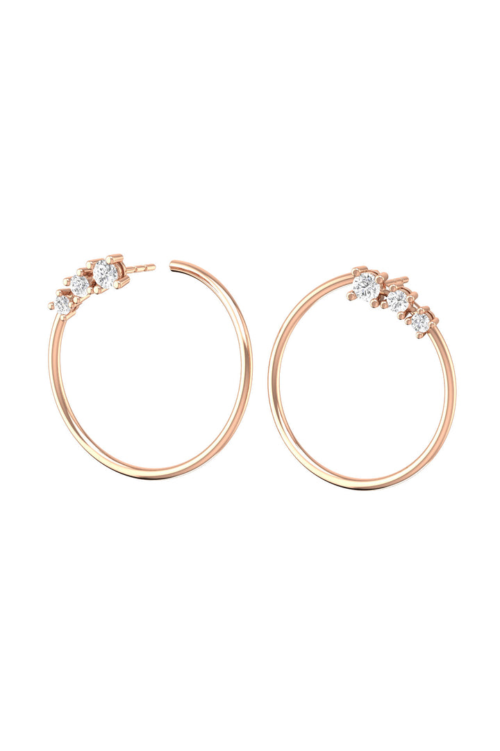 Circle Degrade 18K Rosaguld Øreringe m. Lab-Grown Diamanter