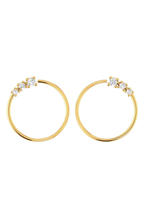 Circle Degrade Ohrringe aus 18K Gold I Labor-Diamanten