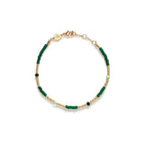 Clemence Gold Plated Bracelet w. Green Beads