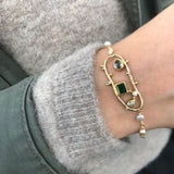 Cloud 18K Gold Bracelet w. Diamonds, Pearls, Emeralds & Sapphires