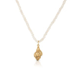 Tritón 18K Gold Plated Necklace w. Pearls