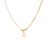 Diva 18K Gold Plated Necklace w. Pearls