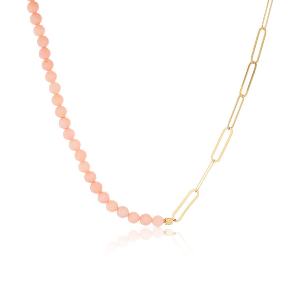 Shasa 18K Gold Plated Necklace w. Coral