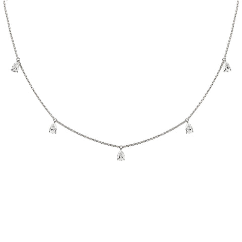 Engelbert Mini Choker small Drops 18K Whitegold Necklace w