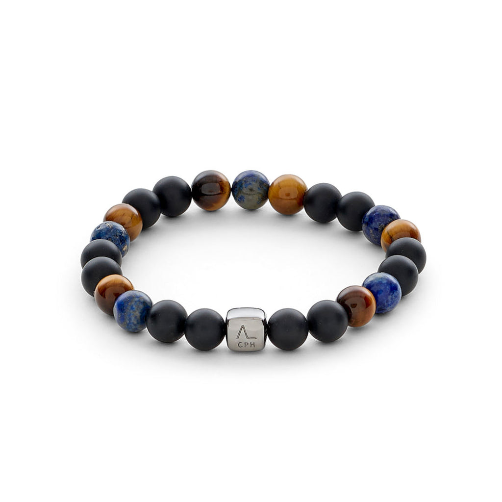 ColorUp Cape Town (8mm) Silver Bracelet w. , & Tiger's Eye