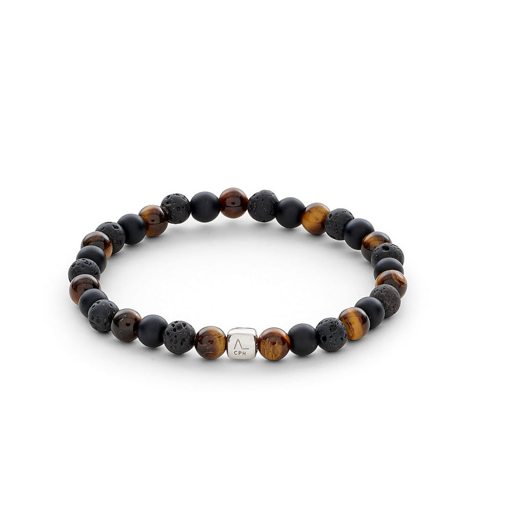 Color Up Los Angeles (6mm) Armband aus Silber I Onyx & Tigerauge 