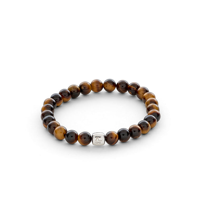 ColorUp (6mm) Silver Bracelet w. Tiger's Eye